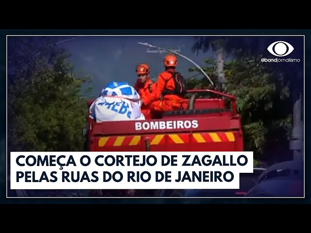 Começa o cortejo de Zagallo pelas ruas do Rio de Janeiro | Jornal da Band