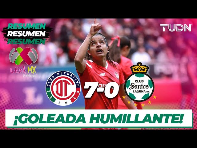 Resumen y goles | Toluca 7-0 Santos | Liga Mx Femenil - CL2024 J1 | TUDN