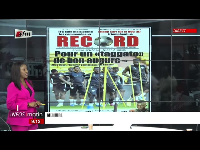 Unes de l'Obs & RECORD présenté par Sokhna Natta Mbaye - Infos Matin du 08 Janvier 2024