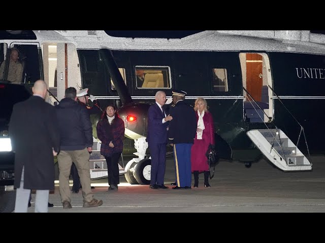 Joe Biden appears puzzled amid arrival in Delaware