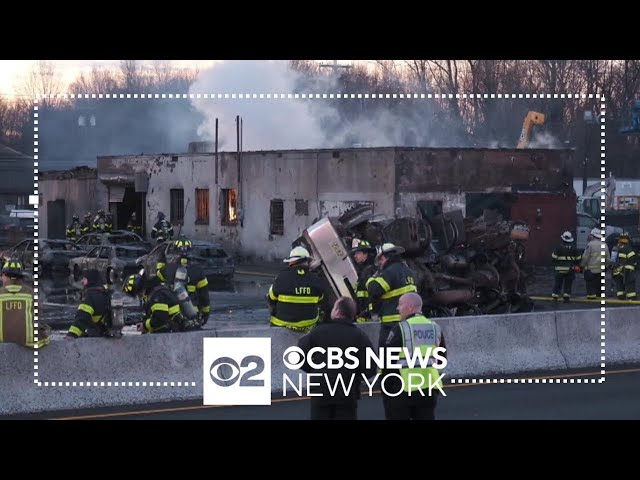 Tanker truck crash, explosion wrecks car lot