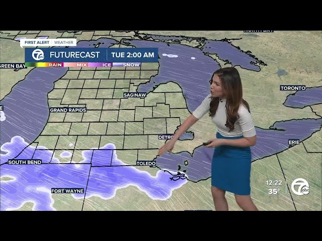 Heavy snow to rain Tuesday