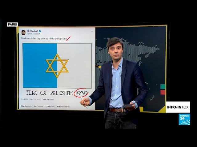 L'étoile de David sur le drapeau de la Palestine mandataire dès 1939? Prudence ! • FRANCE 24