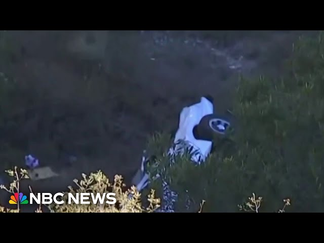 Video shows rescue of woman who was trapped in car down California cliff