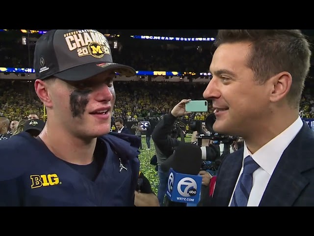 INTERVIEW: JJ McCarthy talks Michigan’s national championship win in postgame chat with Brad Galli