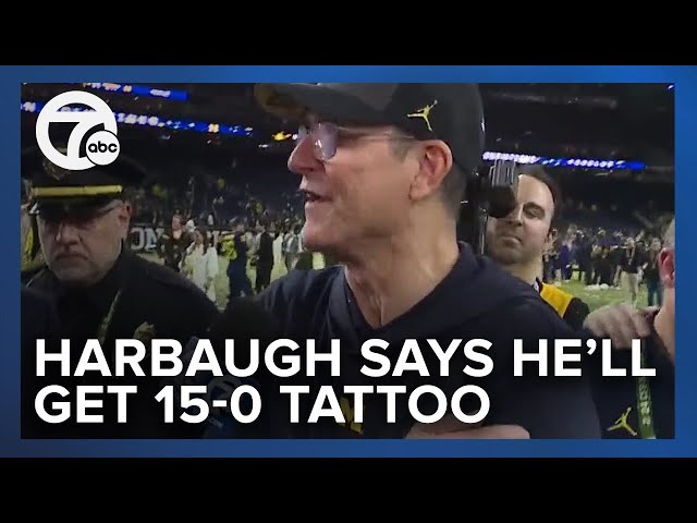 Jim Harbaugh says he's getting a tattoo celebrating Michigan's national championship