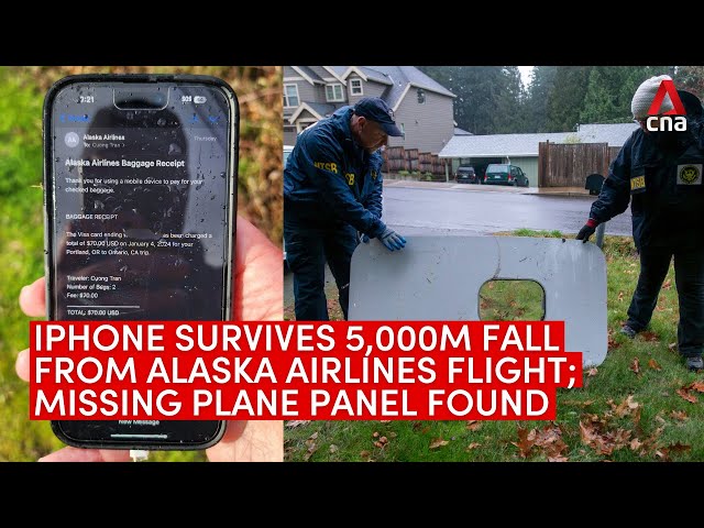 iPhone survives fall from Alaska Airlines flight; missing plane panel found in backyard