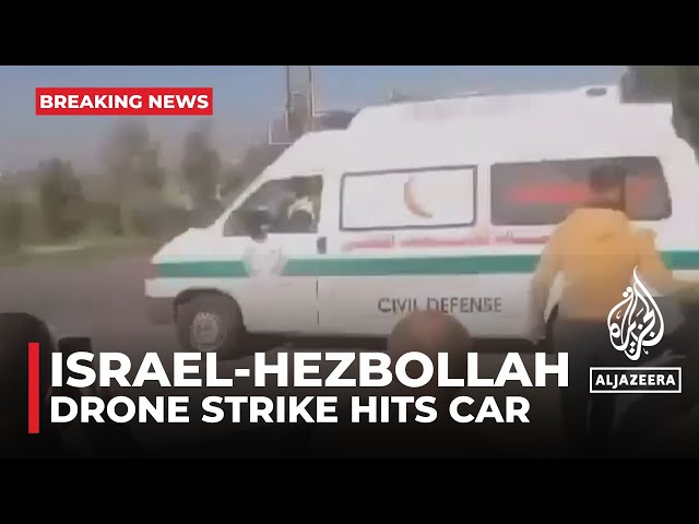 Three possible Hezbollah members killed in Israeli strike on a car in southern Lebanon