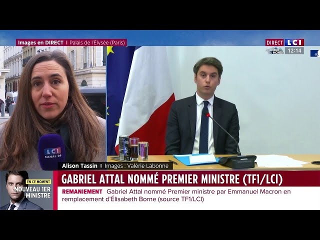  Gabriel Attal nommé Premier ministre en remplacement d'Élisabeth Borne