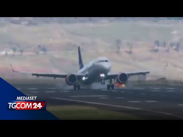 Madeira, l'aereo rimbalza in pista al momento dell'atterraggio