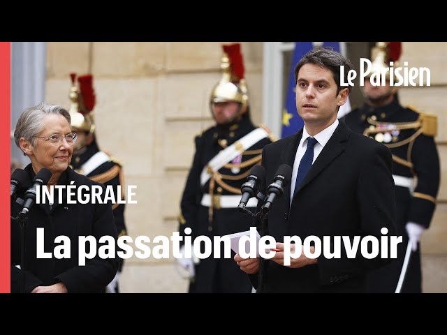  INTÉGRALE | La passation de pouvoir entre Elisabeth Borne et Gabriel Attal à Matignon en replay