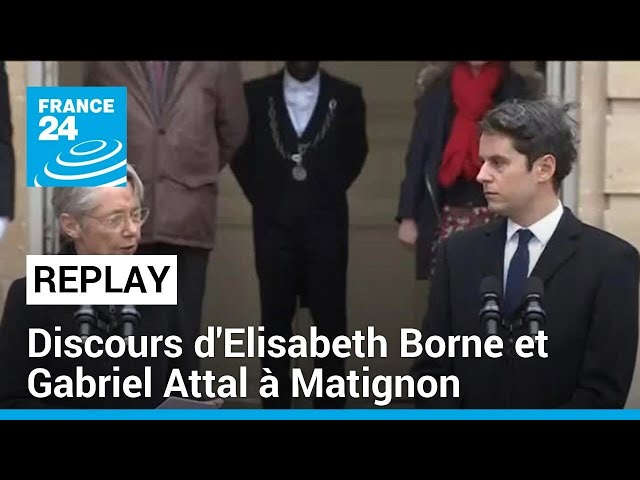 REPLAY - La passation de pouvoir entre Elisabeth Borne et Gabriel Attal à Matignon • FRANCE 24