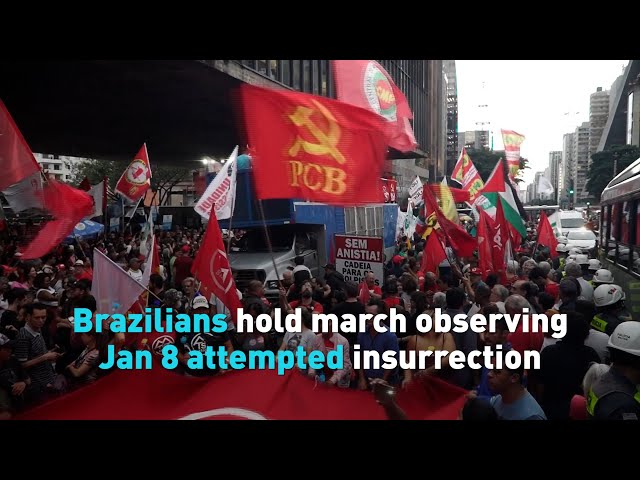 Brazilians hold march observing Jan 8 attempted insurrection