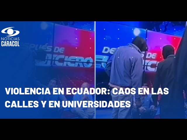 Terror en Ecuador: encapuchados se tomaron canal de televisión en una transmisión en vivo