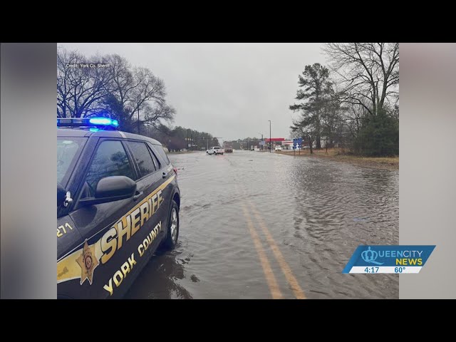 Flooded streets in York County