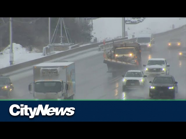 A blast of winter hits the GTA with a mix of conditions creating a messy drive