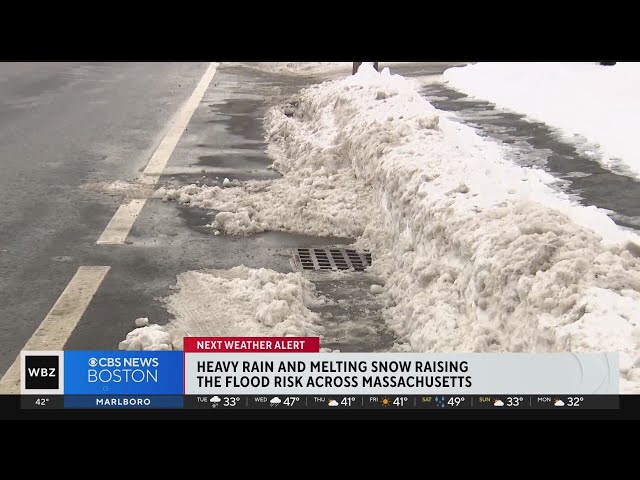 Heavy rain, melting snow raising flood risk in Massachusetts