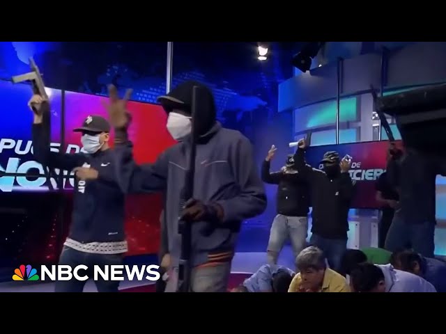 Armed men take over live TV broadcast in Ecuador