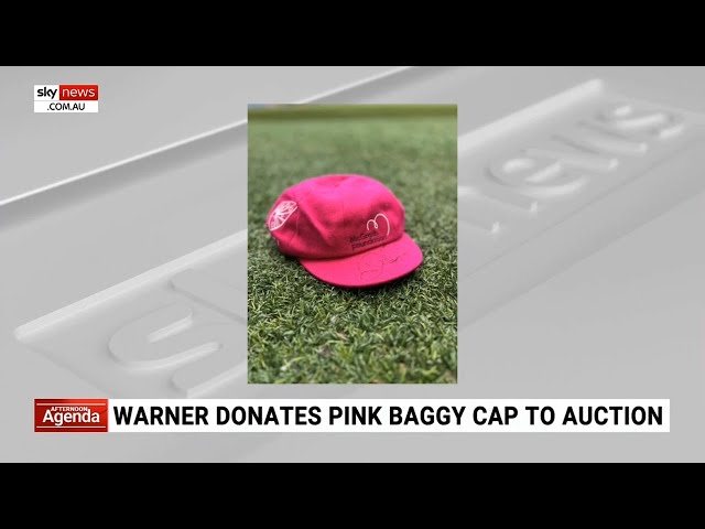 David Warner donates pink baggy cap to McGrath Foundation auction