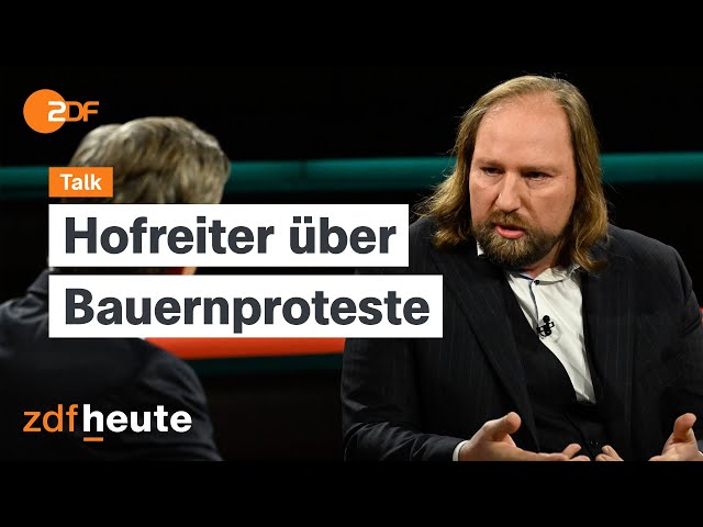 ⁣Bauern-Proteste: Hofreiter verteidigt Grünen-Politik | Markus Lanz vom 09. Januar 2024