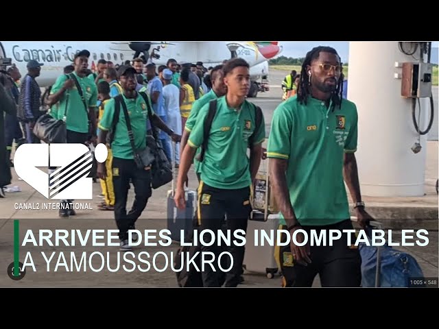 ARRIVEE DES LIONS INDOMPTABLES A YAMOUSSOUKRO