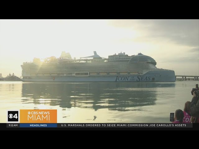 Icon of the Seas, world's largest cruise ship, arrives in Miami