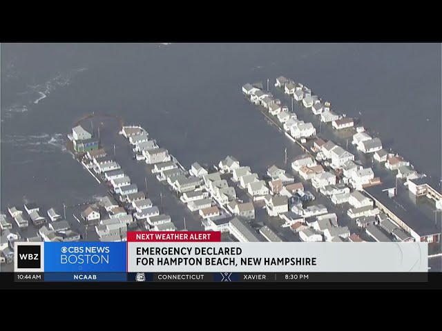 Flooding, extremely high seas in Hampton Beach, New Hampshire lead to emergency