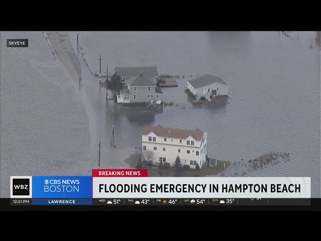 Dramatic flooding prompts emergency warning at Hampton Beach