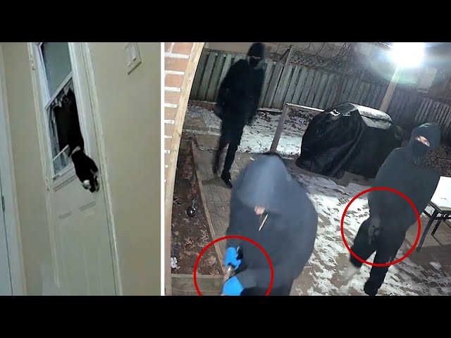 Watch armed suspects try to break into Ontario family home