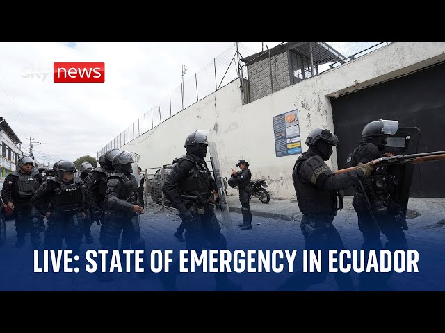 Watch live: Tensions rise in Ecuador as President Daniel Noboa declares a state of emergency