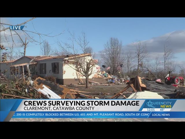 Crews survey massive storm damage in Catawba County