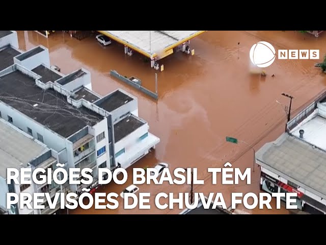 Regiões do Brasil têm previsão de chuva forte