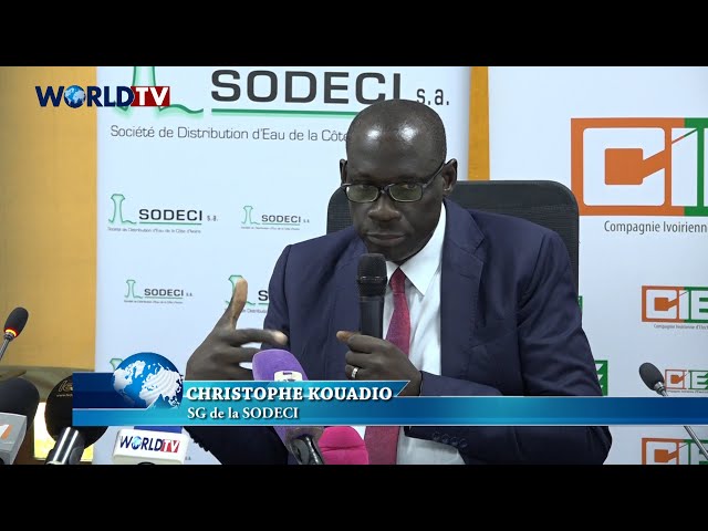 Côte d'Ivoire - Fourniture d'Eau Potable : Christophe KOUADIO présente la SODECI à la pres