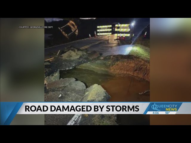 Cabarrus County highway shut down after ‘buckling’ from flooding