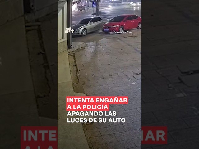 ⁣Intenta engañar a la policía apagando las luces de su auto - N+ #Shorts