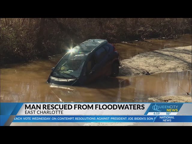 ‘Harrowing rescue’: Group pulls Charlotte man from car taken away by raging floodwaters