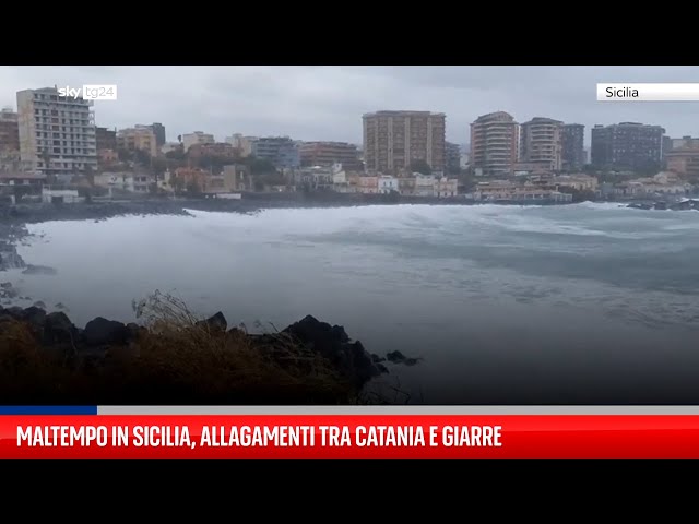 Maltempo in Sicilia, allagamenti tra Catania e Giarre