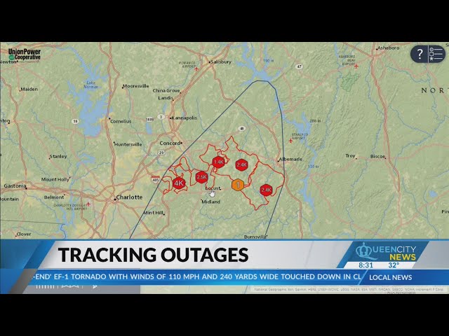 Outages reported in Stanly, Cabarrus counties