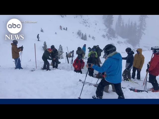 Rescues caught on camera as rare avalanche hits Lake Tahoe resort