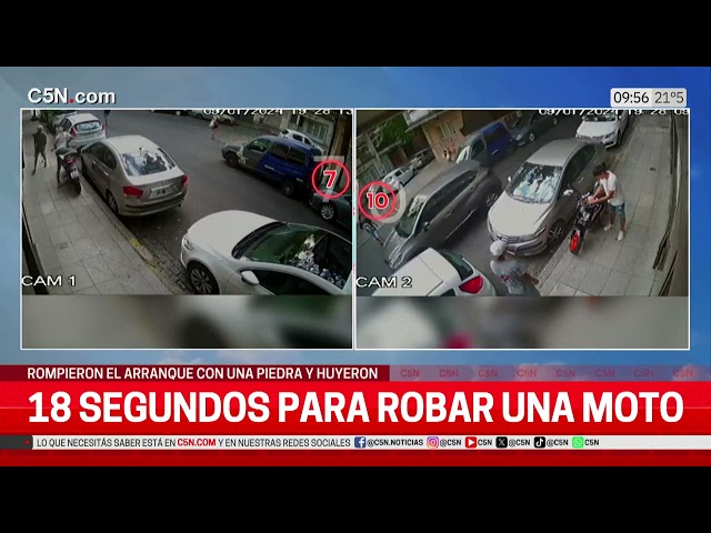 DOS DELINCUENTES se ROBARON una MOTO en 18 SEGUNDOS