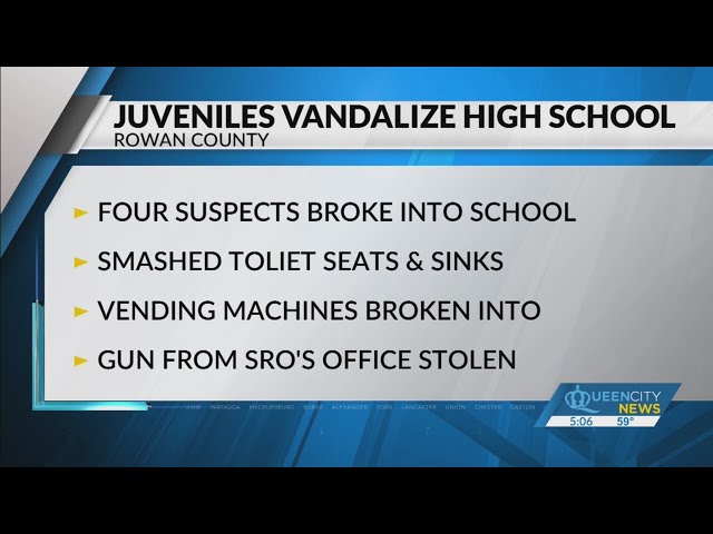 Juveniles vandalize Rowan County high school