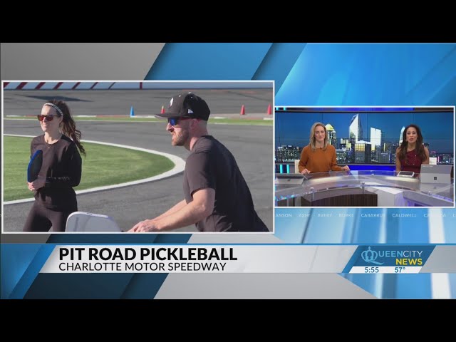 NASCAR drivers play pickleball at speedway