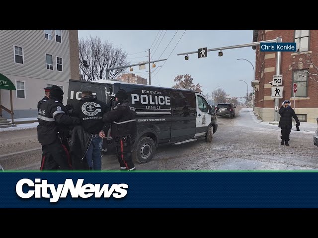 Edmonton police arrest and charge three protestors at final encampment sweep