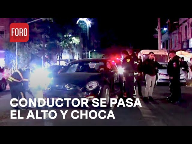 Auto se pasó el alto y provoca choque en la colonia Obrera, CDMX - Las Noticias