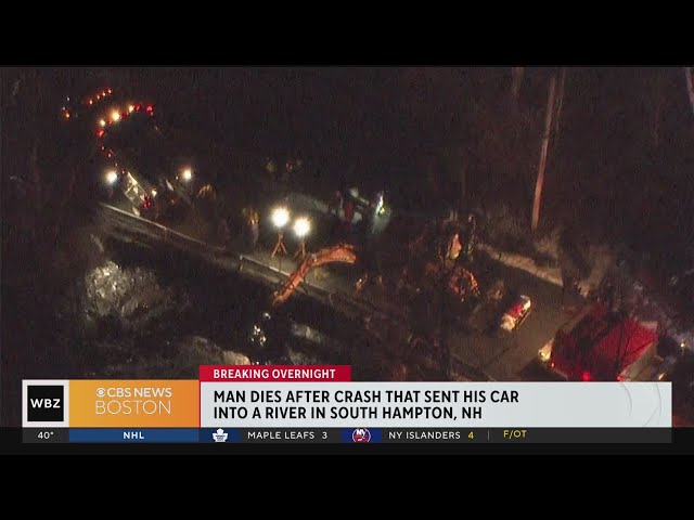 Diver killed when car crashes off bridge in South Hampton, New Hampshire