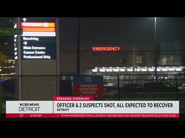 Detroit officers, 2 suspects shot; all expected to recover