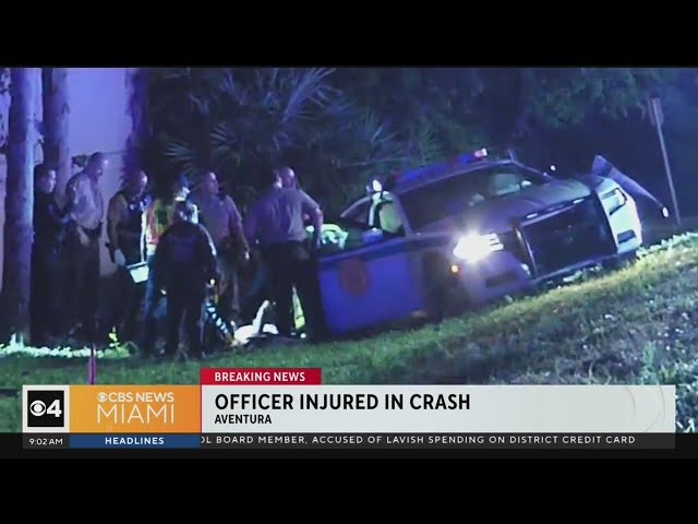 Miami-Dade police officer hospitalized after I-95 crash