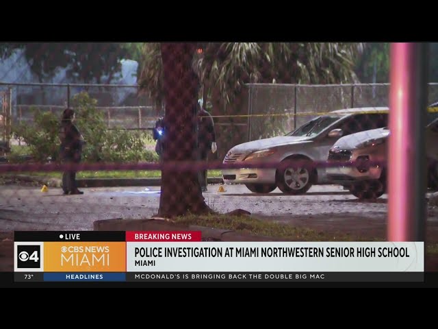 Police investigation underway in the parking lot of Miami Northwestern Senior High School