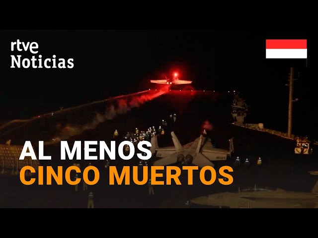 MAR ROJO: REINO UNIDO y EE.UU. BOMBARDEAN ciudades controladas por los HUTÍES en YEMEN | RTVE