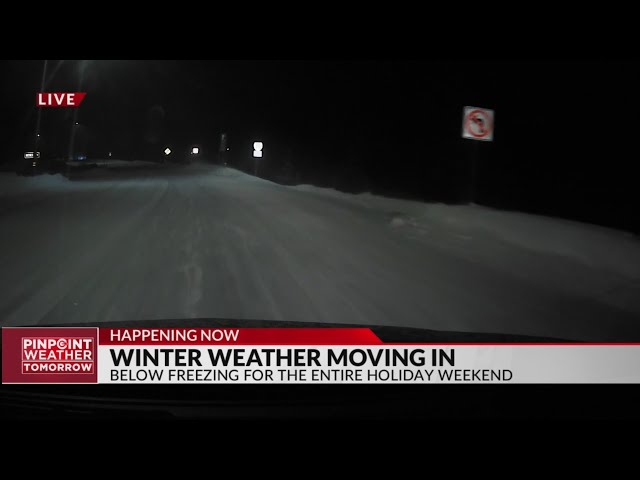 Roads already snowy, icy on Friday